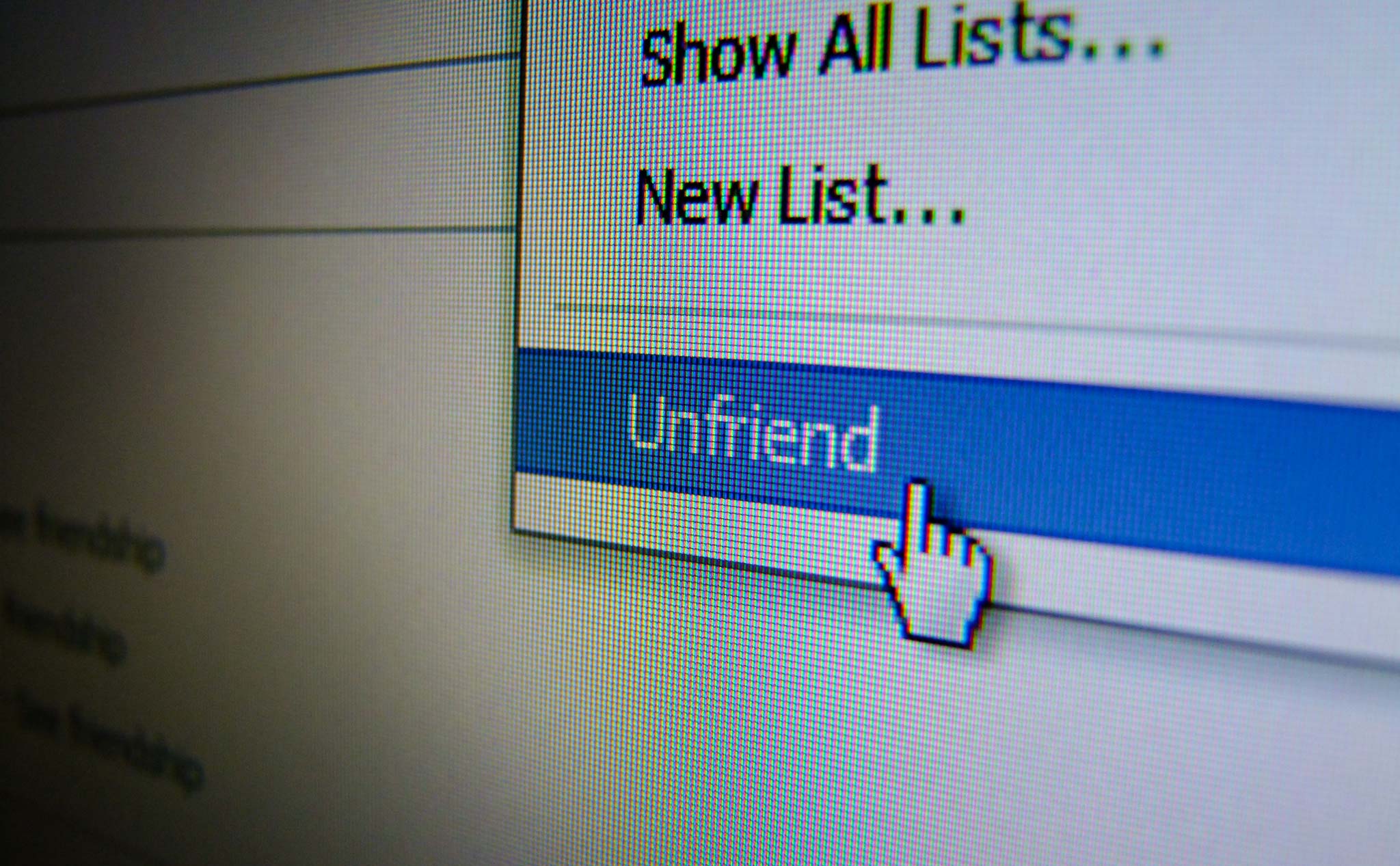 Cancelar amigos de Facebook