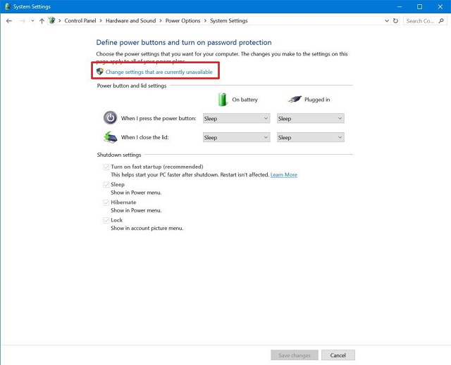 Configuración de cambio de enlace de Chọn que actualmente no están disponibles
